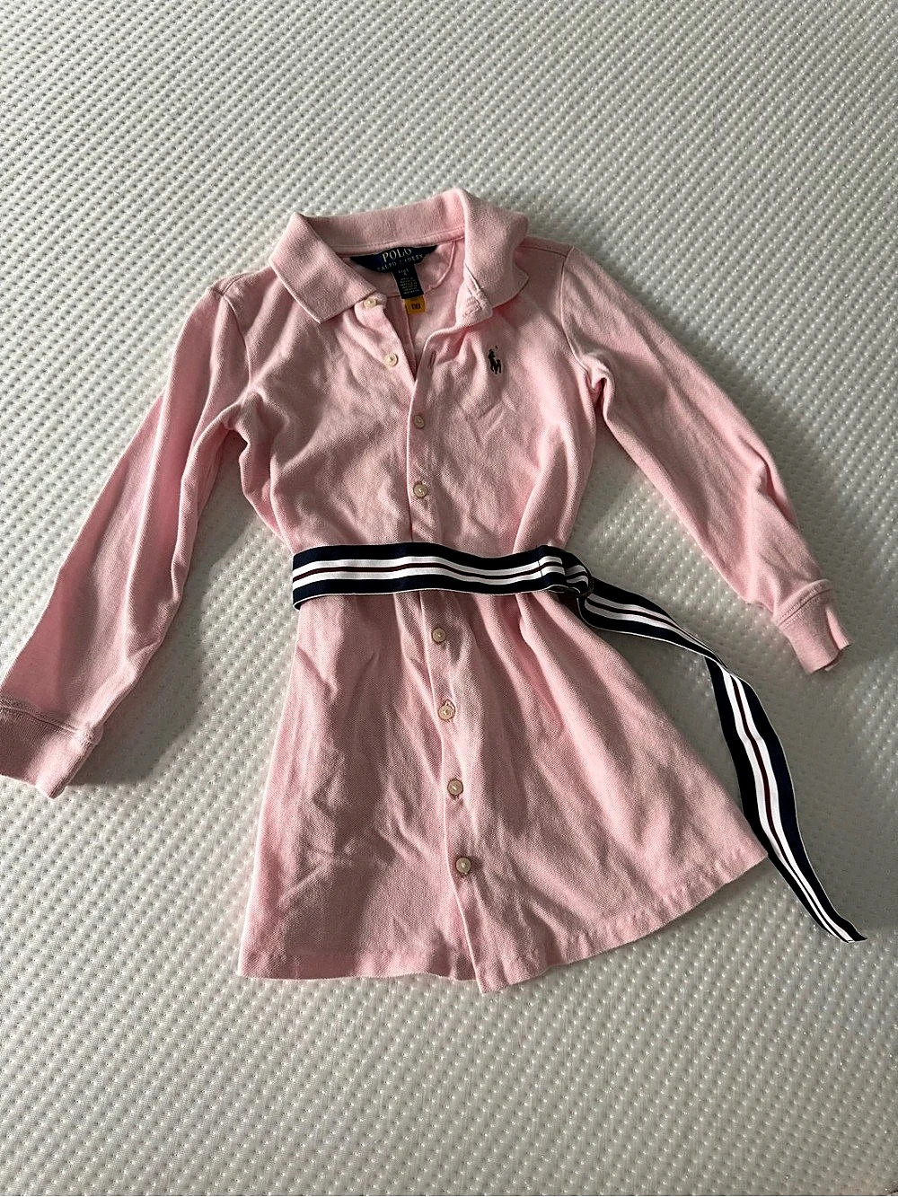Ralph Lauren Pink Striped Belted Shirt Dress